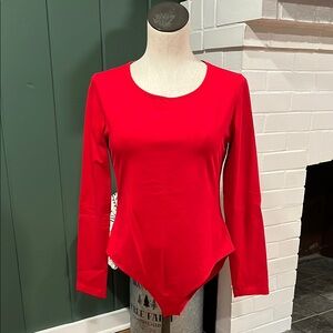 NWOT Red Long Sleeve Women's Bodysuit